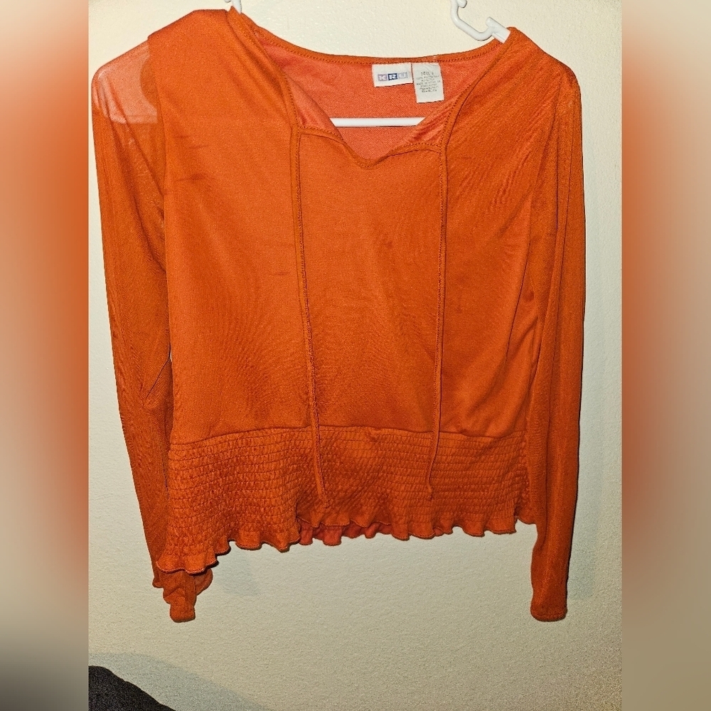 Kru Girls Long Sleeve Blouse Size 14 (L)